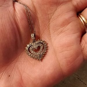 White gold Double heart necklace from Zales